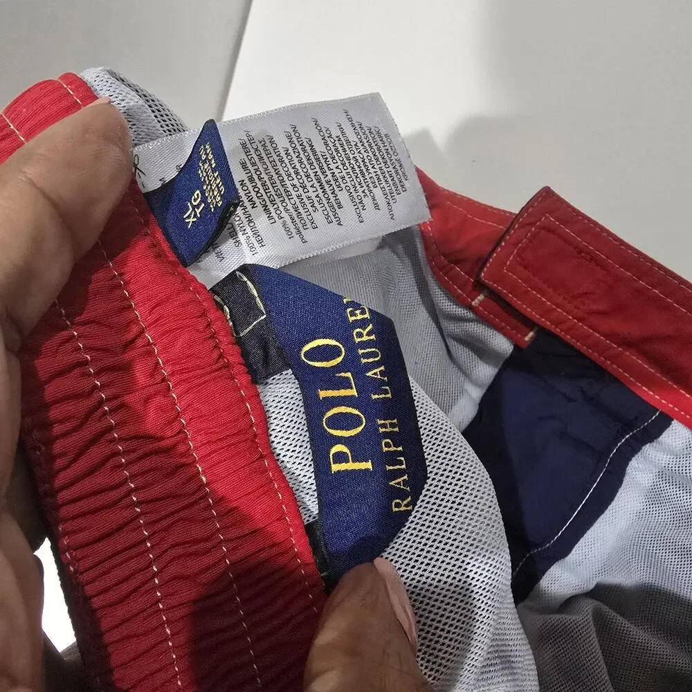 Polo by Ralph Lauren Swim Trunks Brief Liner Drawstring Pockets Mens XL Navy.